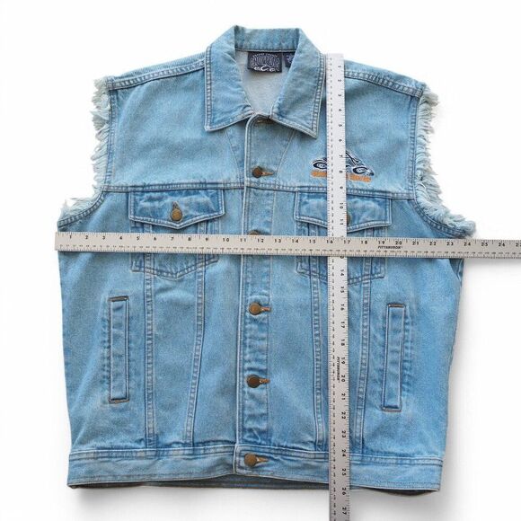 OCC Orange County Choppers Y2K Sleeveless Distressed Bikers Denim Vest Men's L - Picture 6 of 8
